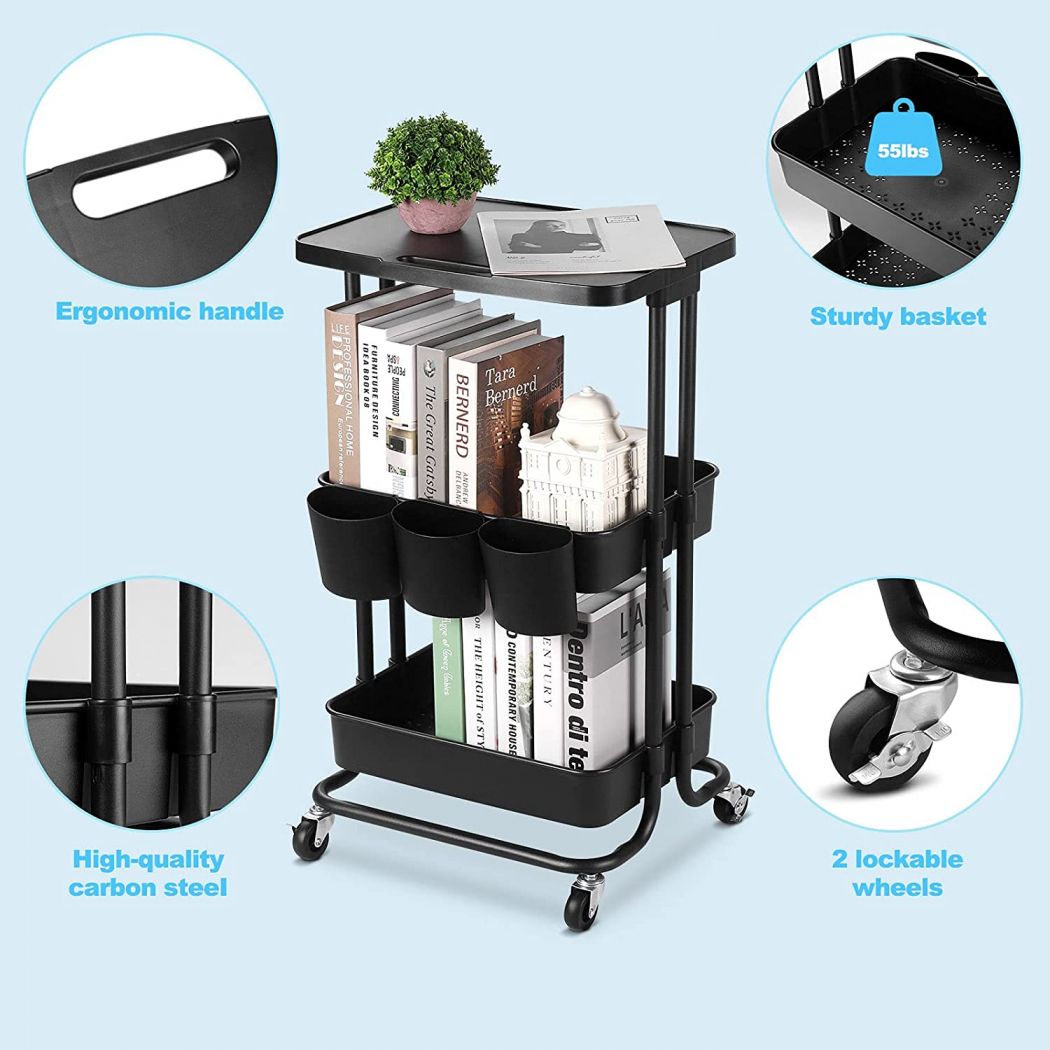 Multi Function Storage Lockable Salon Trolley